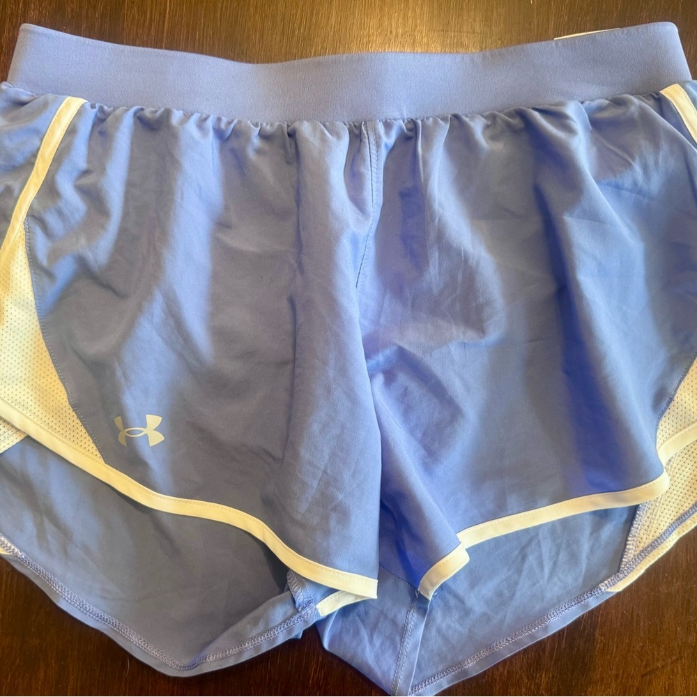 Under Armour Women's Athletic Shorts in Blue and White
